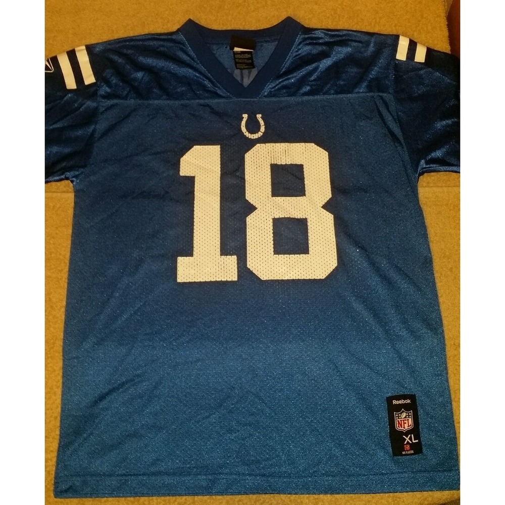 Peyton Manning #18 Indianapolis Colts Blue Reebok XL 18-20 NFL Jersey